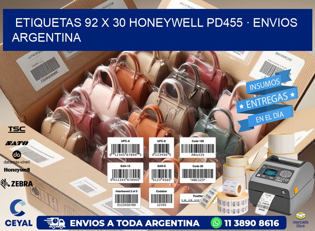 ETIQUETAS 92 x 30 HONEYWELL PD455 · ENVIOS ARGENTINA