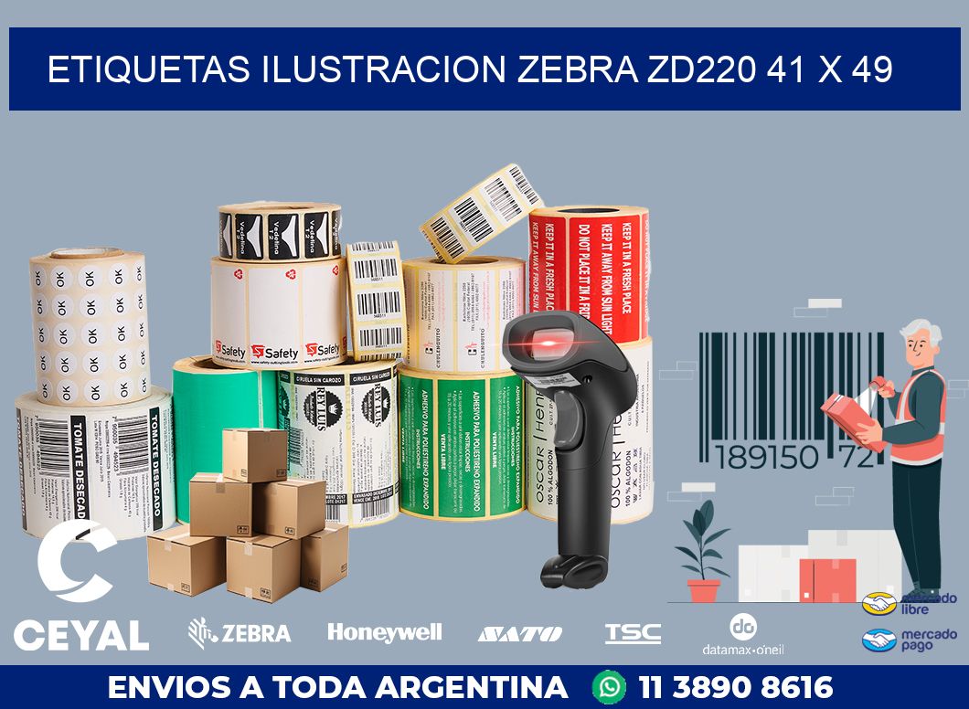 ETIQUETAS ILUSTRACION ZEBRA ZD220 41 x 49