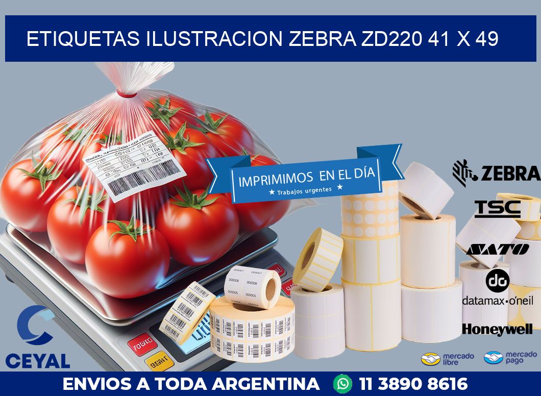 ETIQUETAS ILUSTRACION ZEBRA ZD220 41 x 49