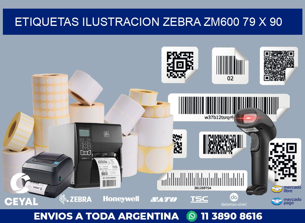 ETIQUETAS ILUSTRACION ZEBRA ZM600 79 x 90