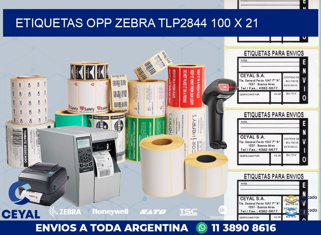 ETIQUETAS OPP ZEBRA TLP2844 100 x 21