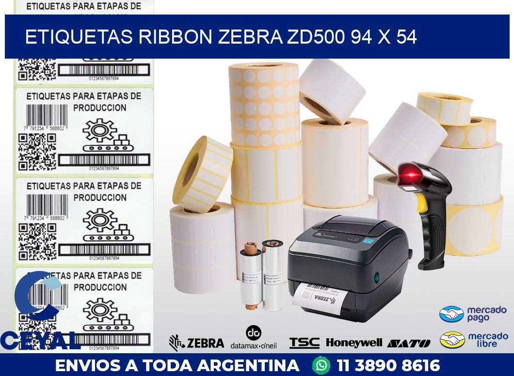 ETIQUETAS RIBBON Zebra ZD500 94 x 54