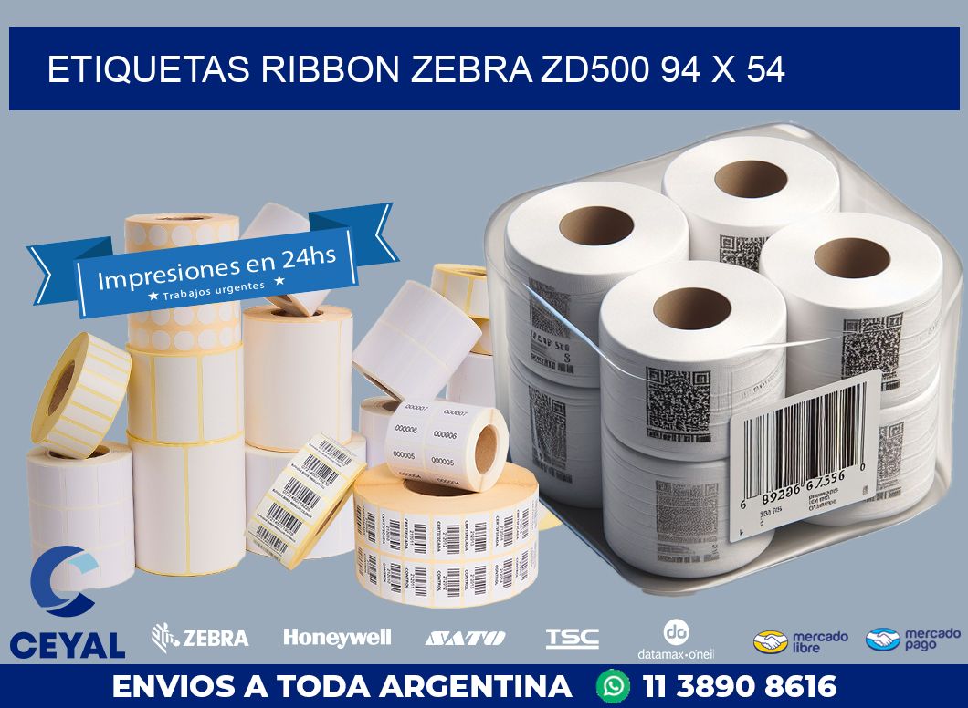 ETIQUETAS RIBBON Zebra ZD500 94 x 54