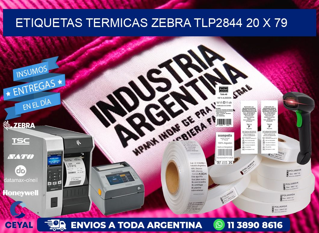 ETIQUETAS TERMICAS ZEBRA TLP2844 20 x 79