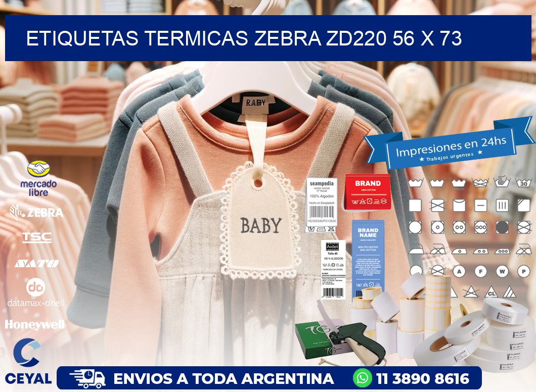 ETIQUETAS TERMICAS ZEBRA ZD220 56 x 73