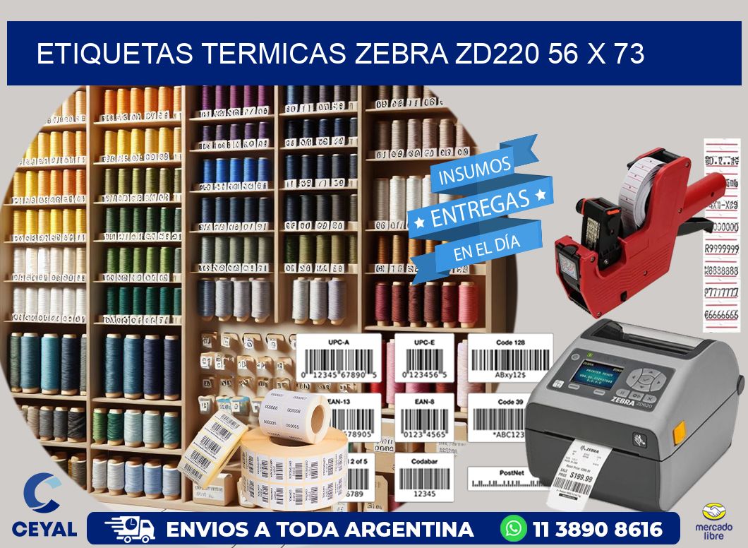 ETIQUETAS TERMICAS ZEBRA ZD220 56 x 73