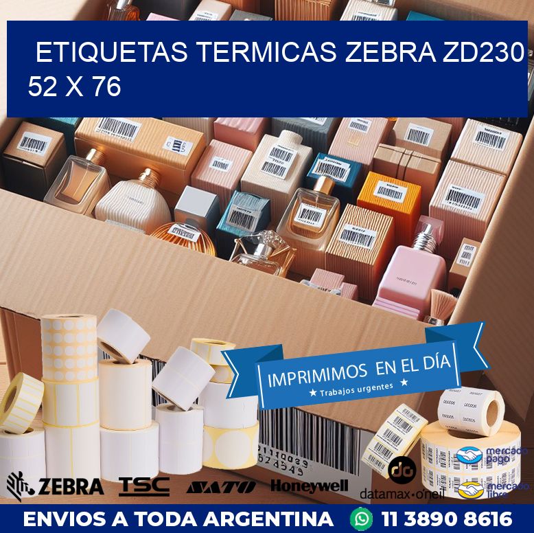 ETIQUETAS TERMICAS ZEBRA ZD230 52 x 76