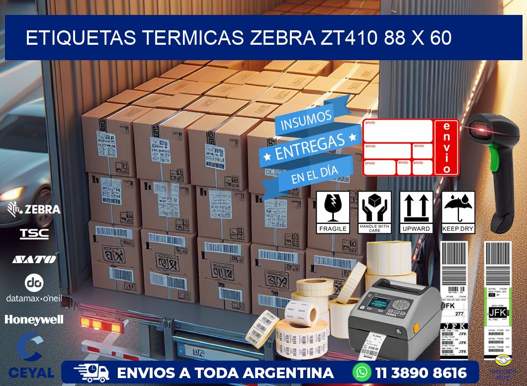 ETIQUETAS TERMICAS ZEBRA ZT410 88 x 60