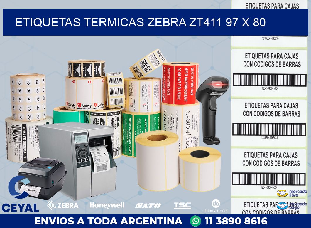ETIQUETAS TERMICAS ZEBRA ZT411 97 x 80