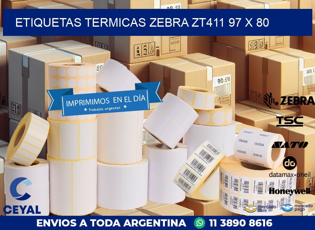 ETIQUETAS TERMICAS ZEBRA ZT411 97 x 80