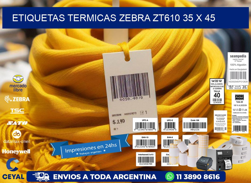 ETIQUETAS TERMICAS ZEBRA ZT610 35 x 45
