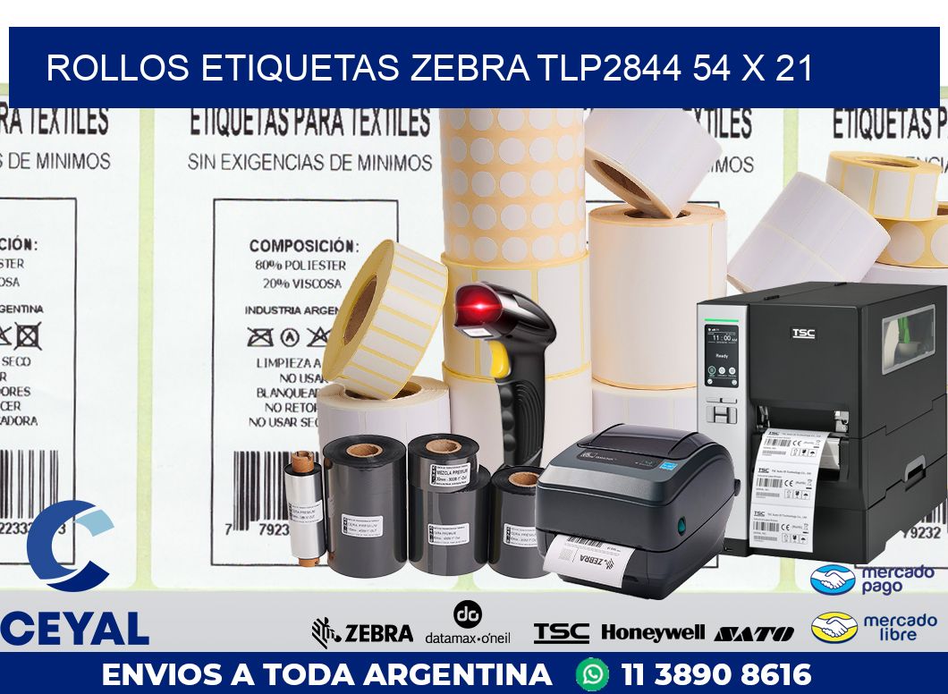 ROLLOS ETIQUETAS Zebra TLP2844 54 x 21