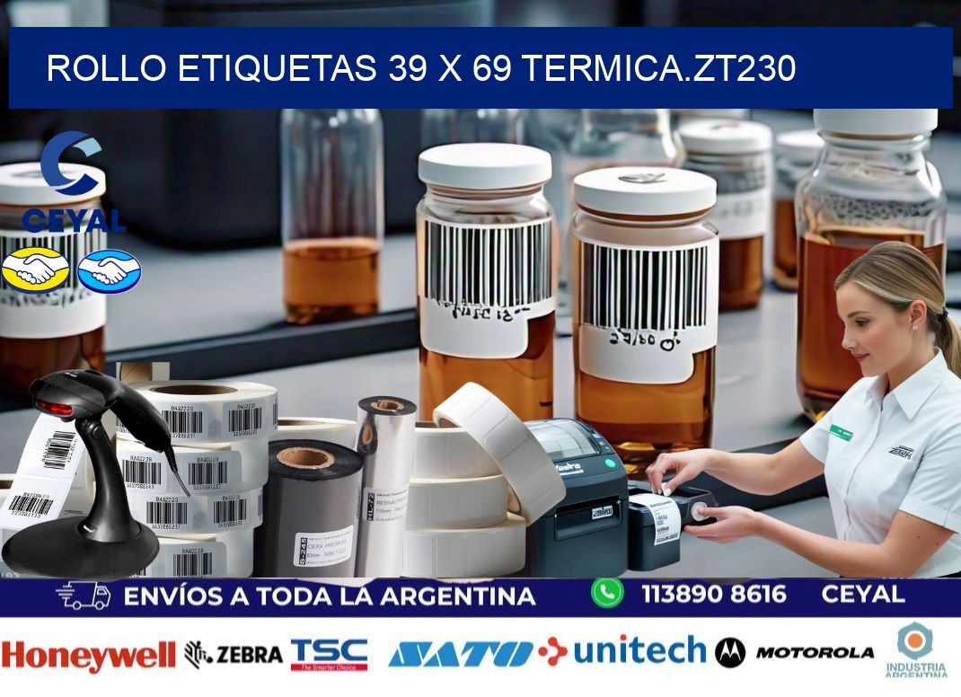 Rollo etiquetas 39 x 69 termica.zt230
