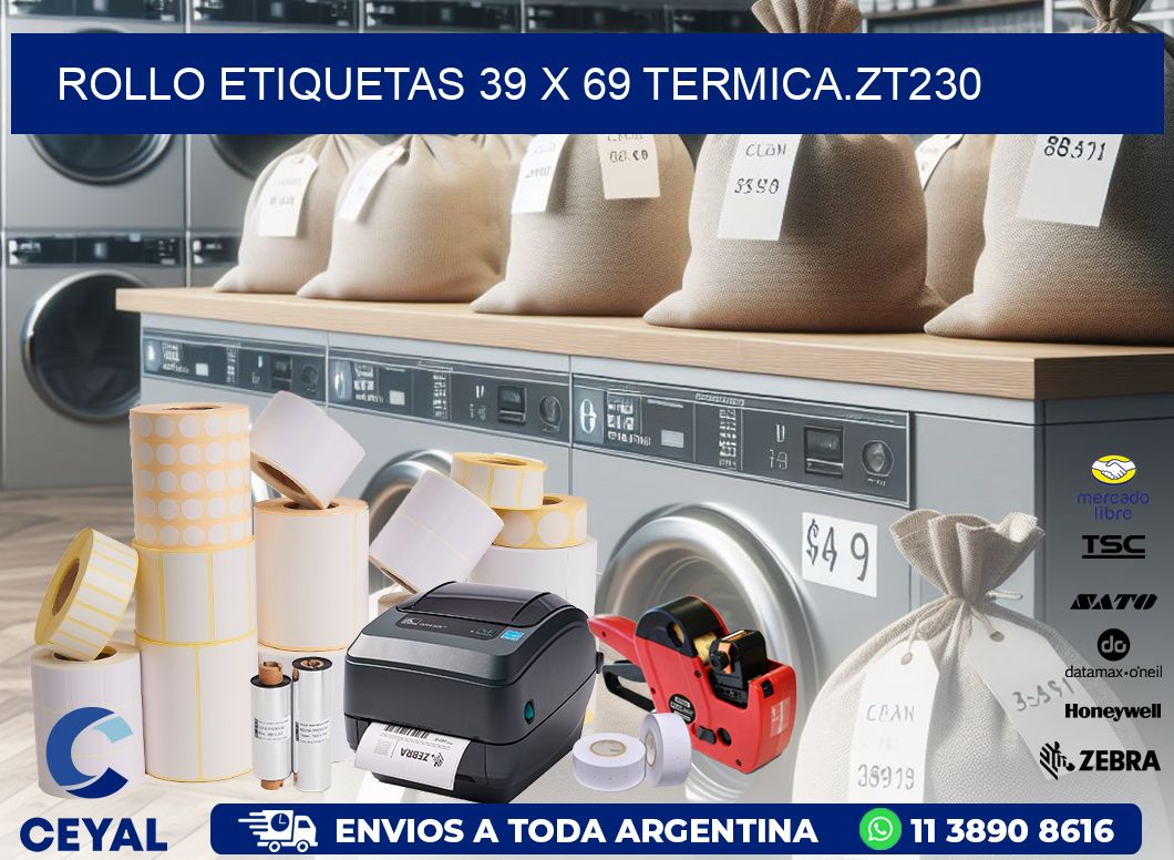 Rollo etiquetas 39 x 69 termica.zt230
