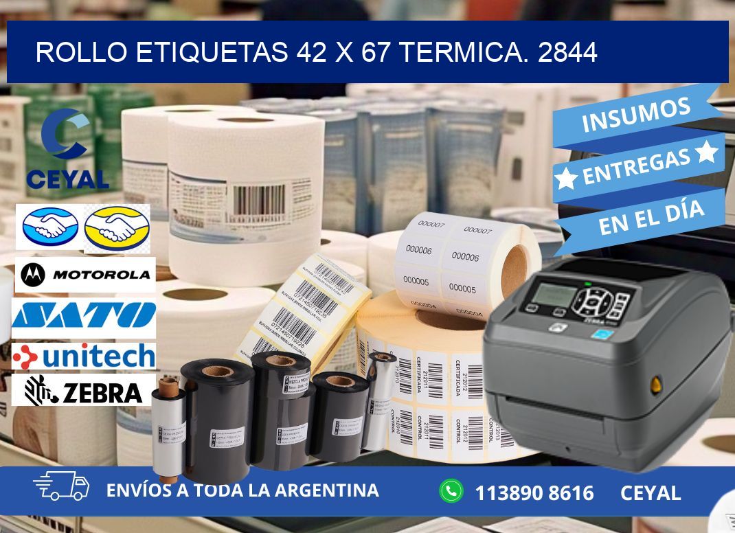 Rollo etiquetas 42 x 67 termica. 2844