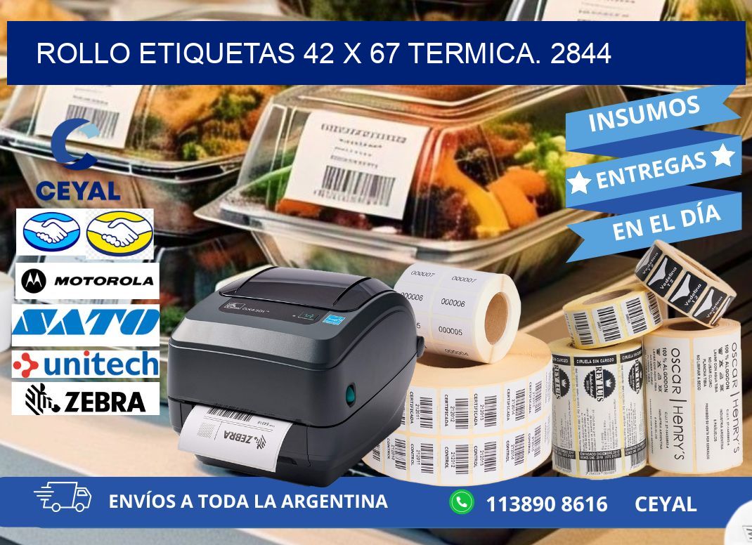 Rollo etiquetas 42 x 67 termica. 2844