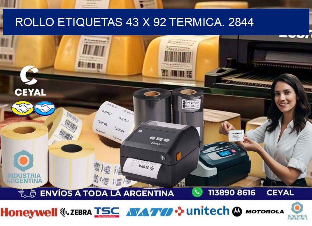 Rollo etiquetas 43 x 92 termica. 2844