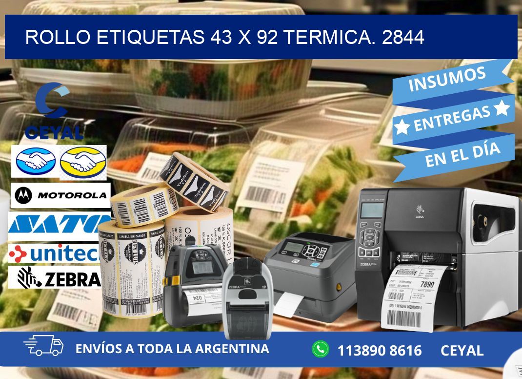 Rollo etiquetas 43 x 92 termica. 2844