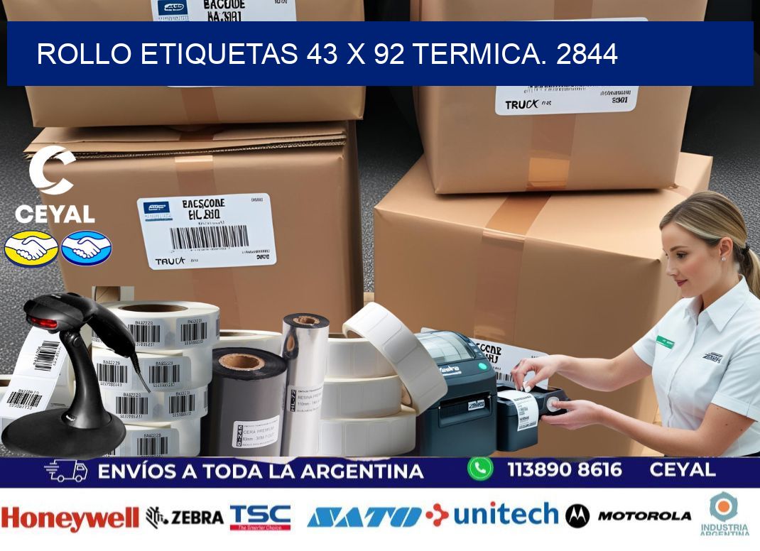 Rollo etiquetas 43 x 92 termica. 2844