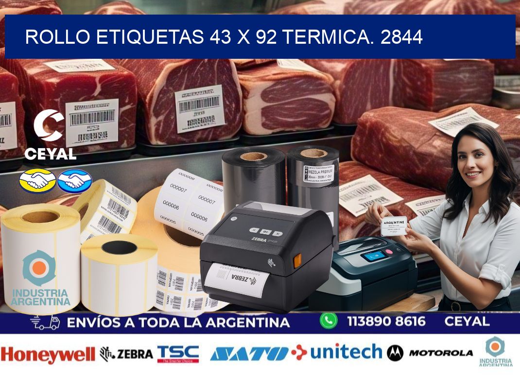 Rollo etiquetas 43 x 92 termica. 2844