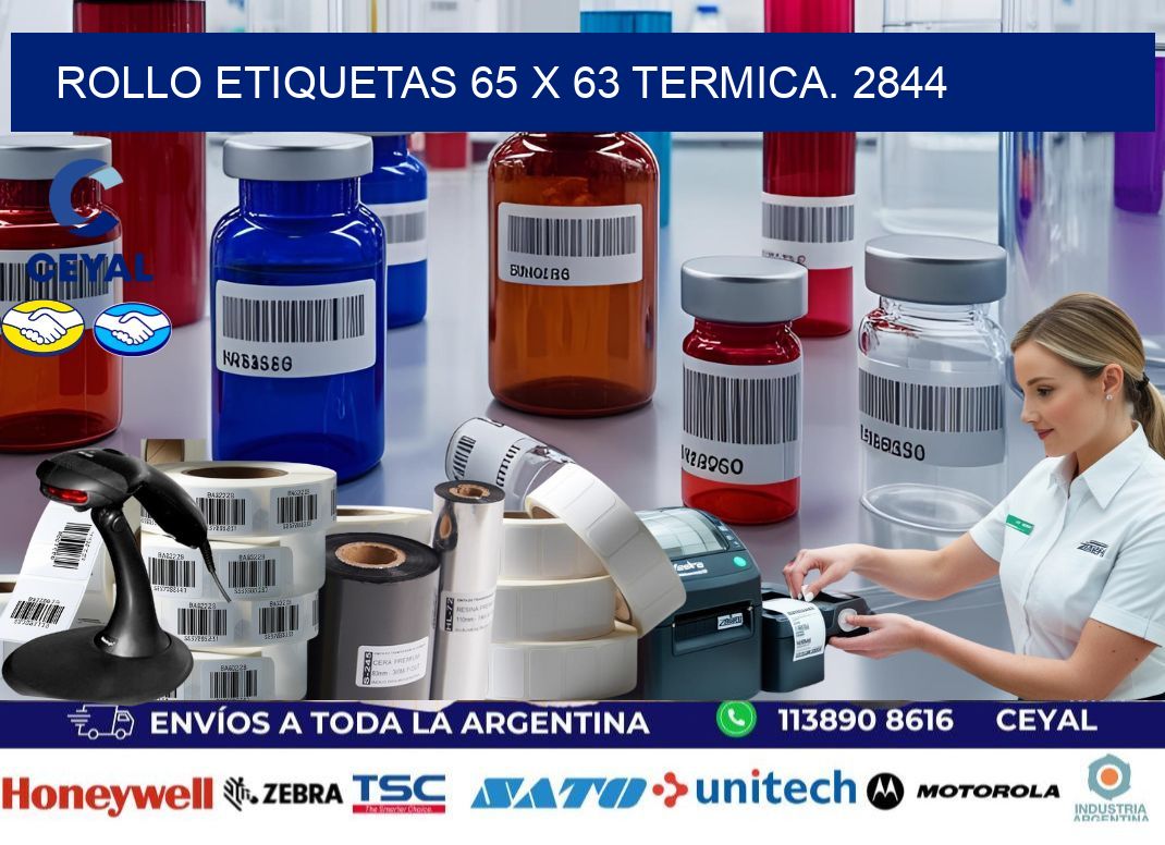 Rollo etiquetas 65 x 63 termica. 2844