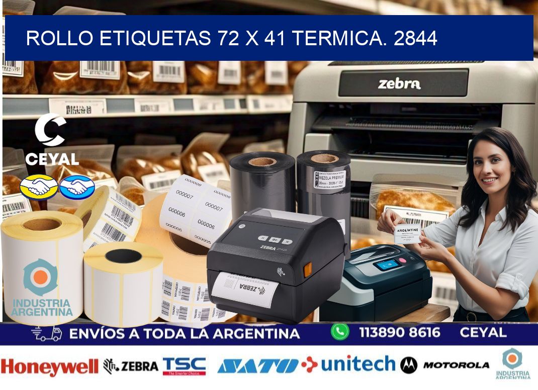 Rollo etiquetas 72 x 41 termica. 2844