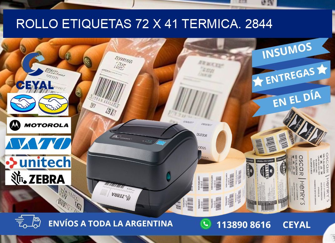 Rollo etiquetas 72 x 41 termica. 2844