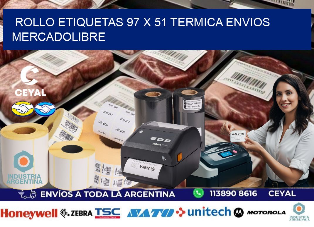 Rollo etiquetas 97 x 51 termica ENVIOS MERCADOLIBRE