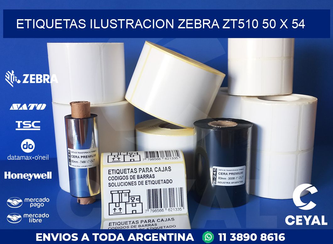 ETIQUETAS ILUSTRACION ZEBRA ZT510 50 x 54