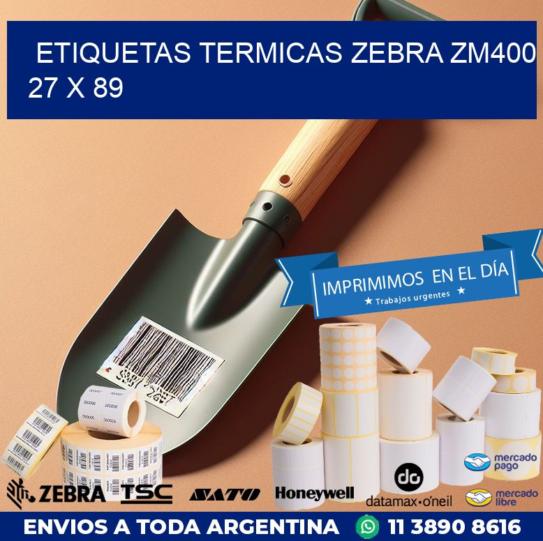 ETIQUETAS TERMICAS ZEBRA ZM400 27 x 89