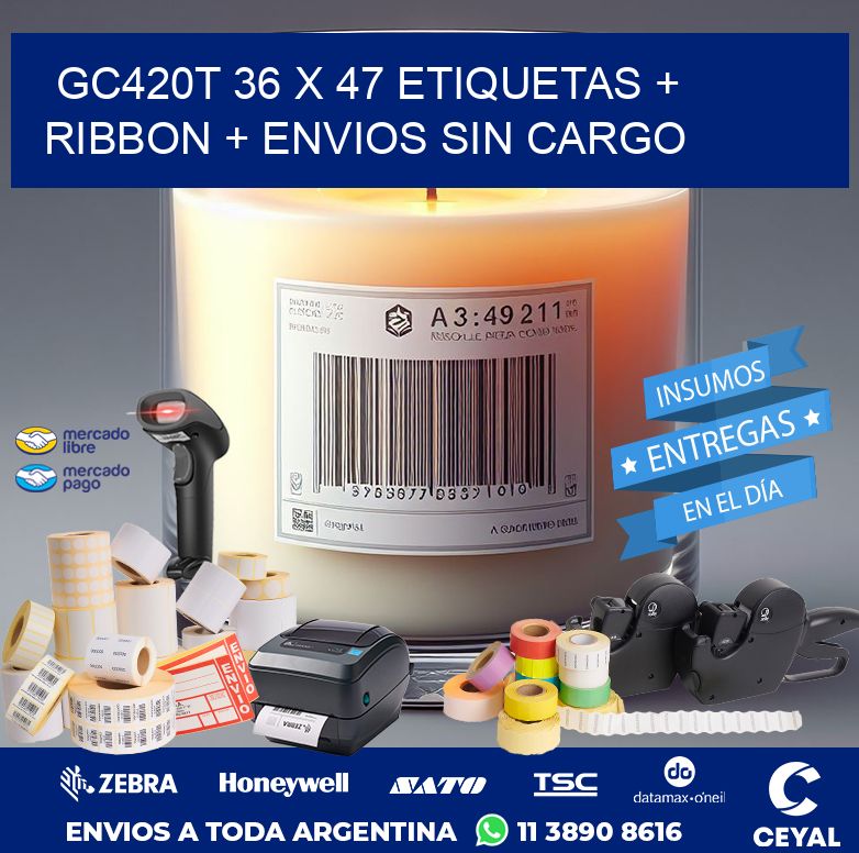 GC420T 36 x 47 etiquetas + ribbon + envios sin cargo