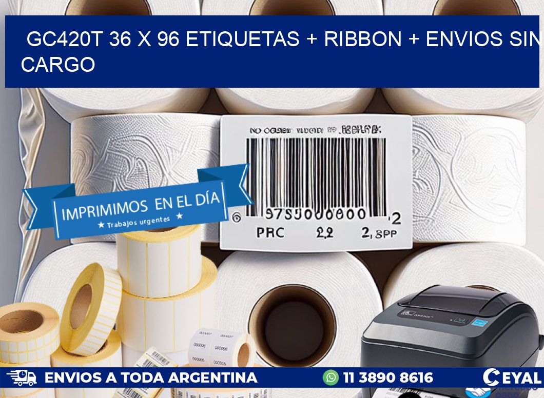 GC420T 36 x 96 etiquetas + ribbon + envios sin cargo