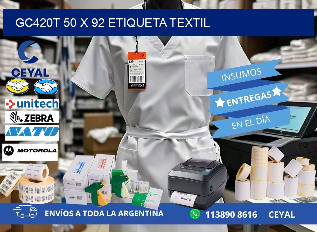 GC420T 50 x 92 ETIQUETA TEXTIL