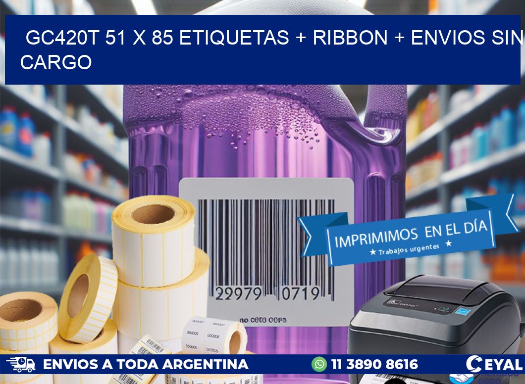 GC420T 51 x 85 etiquetas + ribbon + envios sin cargo