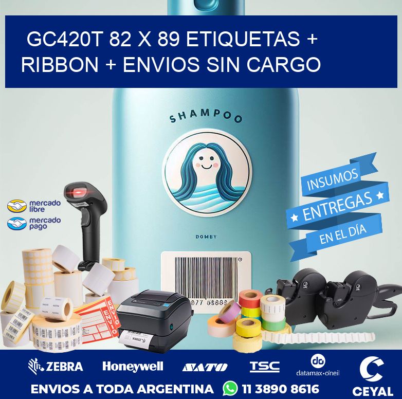 GC420T 82 x 89 etiquetas + ribbon + envios sin cargo
