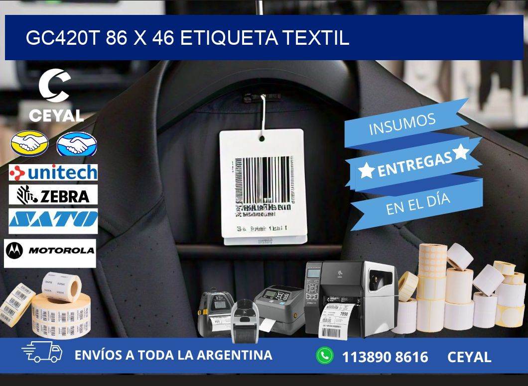 GC420T 86 x 46 ETIQUETA TEXTIL