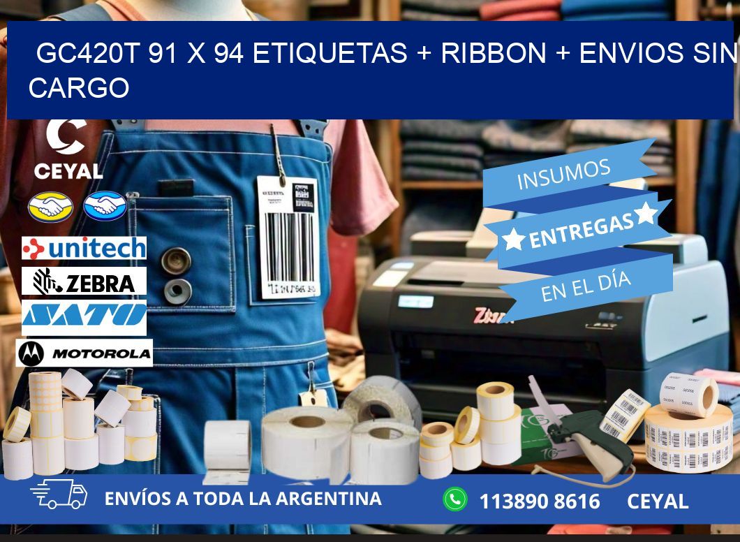 GC420T 91 x 94 etiquetas + ribbon + envios sin cargo