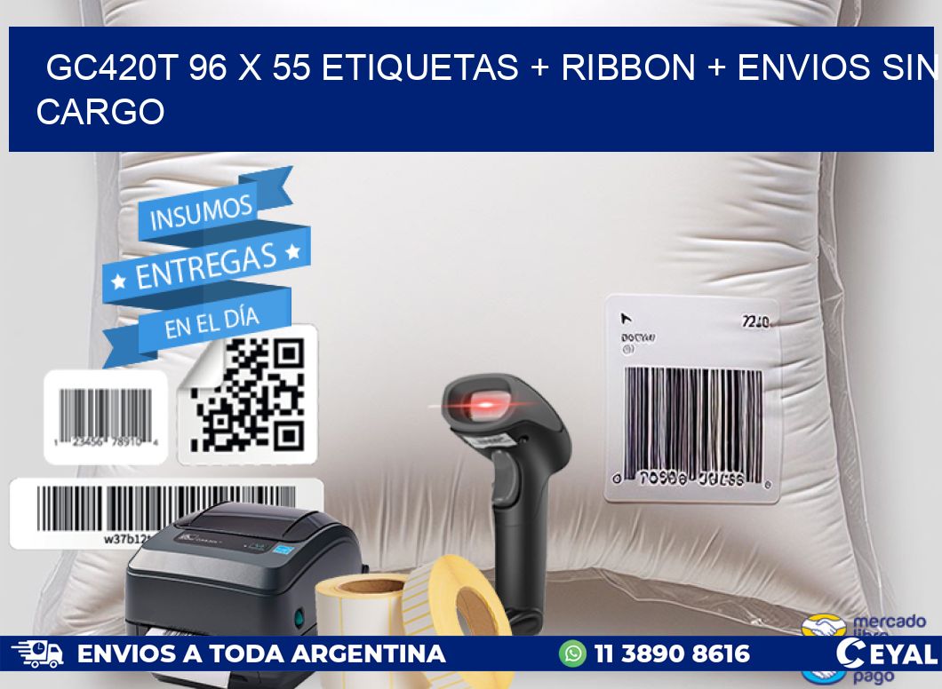 GC420T 96 x 55 etiquetas + ribbon + envios sin cargo