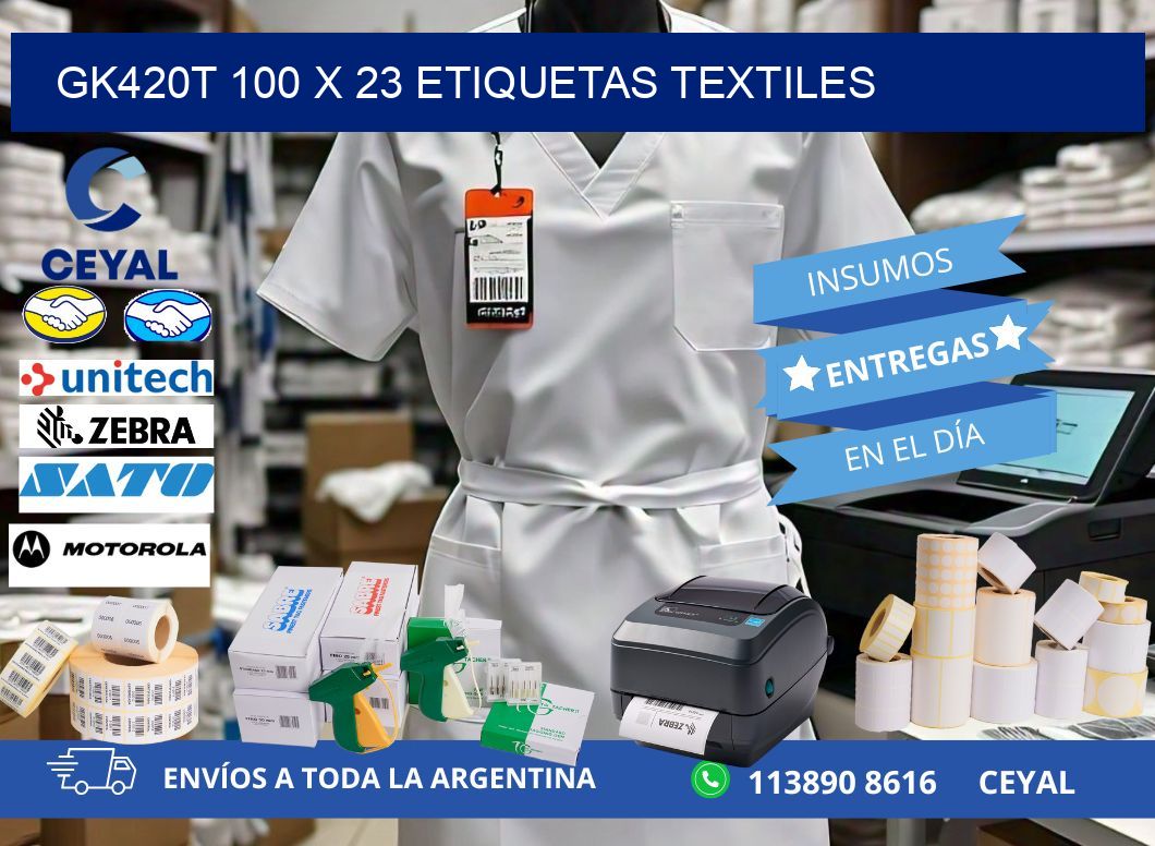GK420T 100 x 23 ETIQUETAS TEXTILES