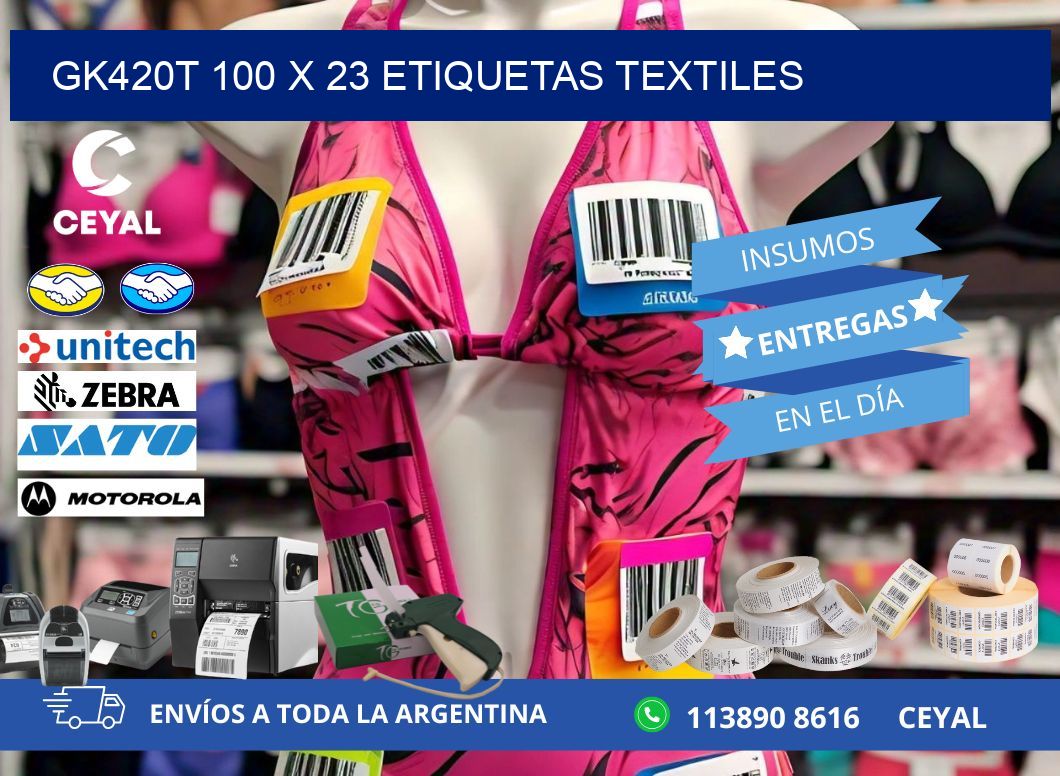 GK420T 100 x 23 ETIQUETAS TEXTILES