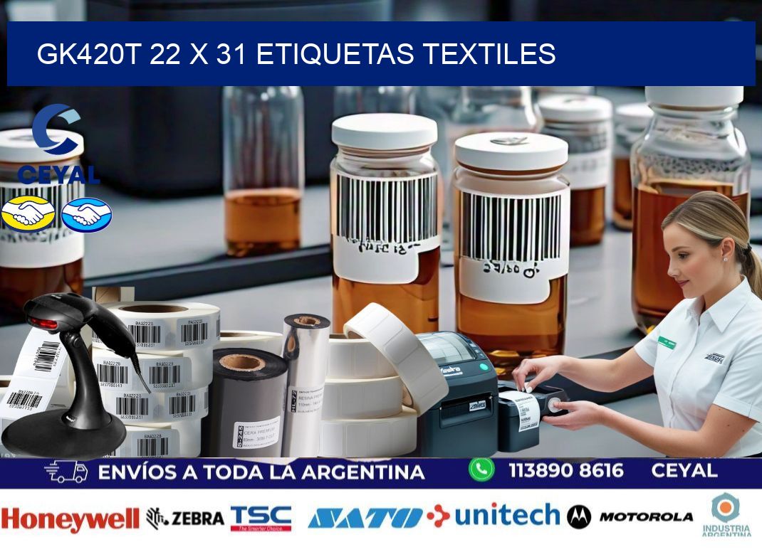 GK420T 22 x 31 ETIQUETAS TEXTILES