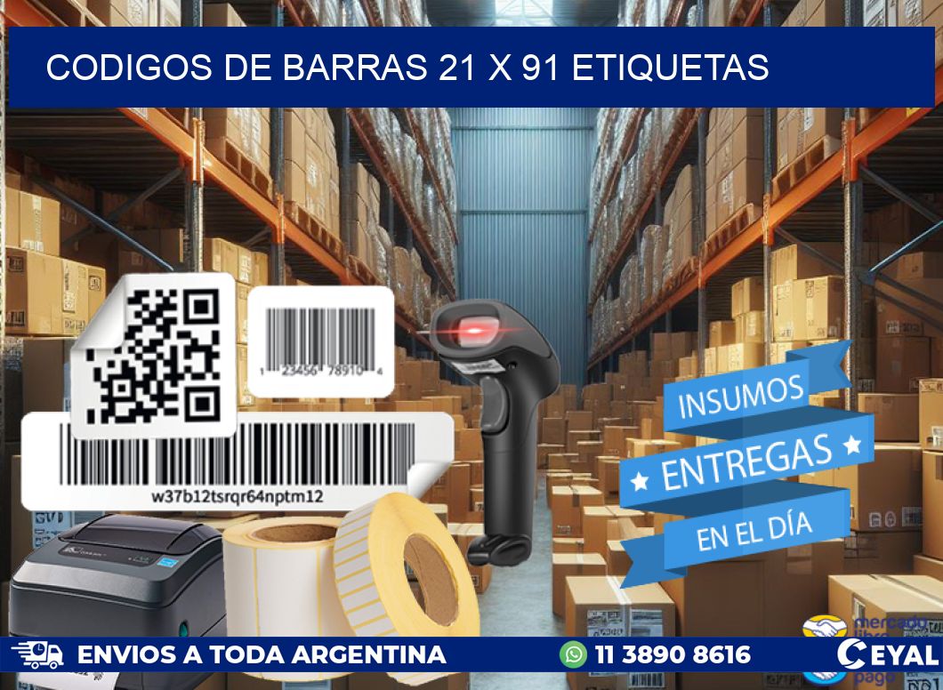 codigos de barras 21 x 91 etiquetas