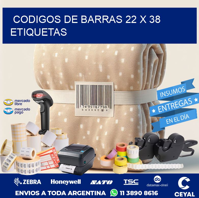 codigos de barras 22 x 38 etiquetas
