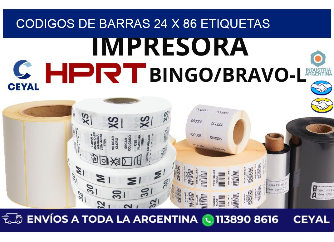 codigos de barras 24 x 86 etiquetas