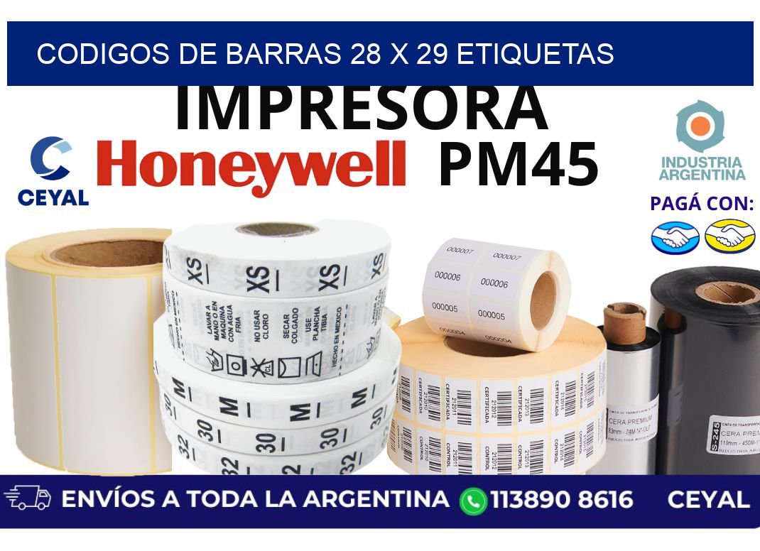 codigos de barras 28 x 29 etiquetas