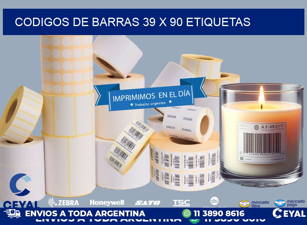 codigos de barras 39 x 90 etiquetas