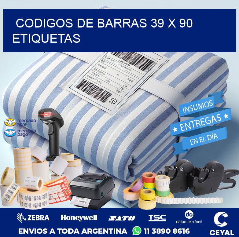 codigos de barras 39 x 90 etiquetas