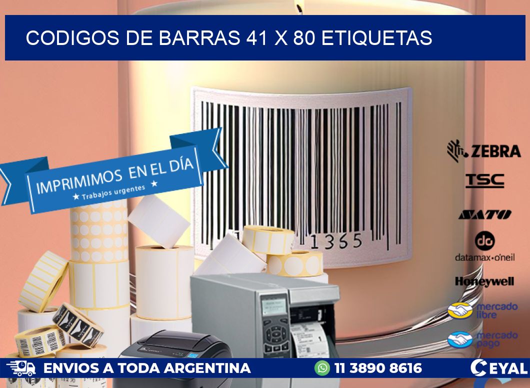 codigos de barras 41 x 80 etiquetas