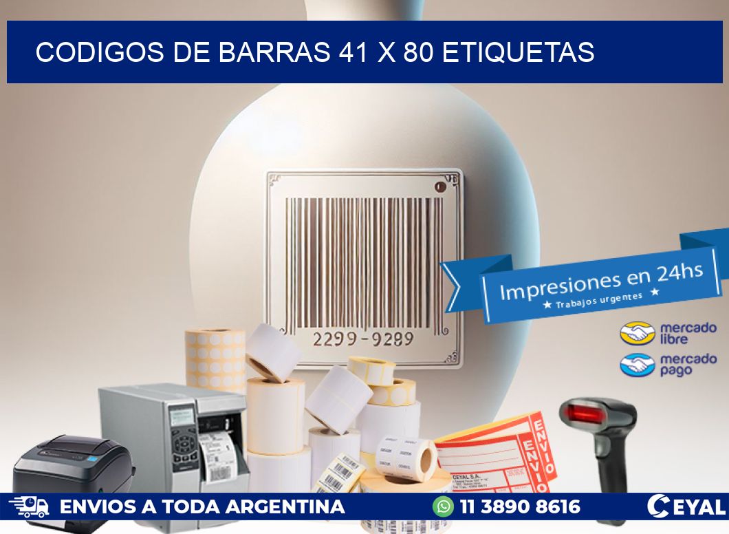 codigos de barras 41 x 80 etiquetas