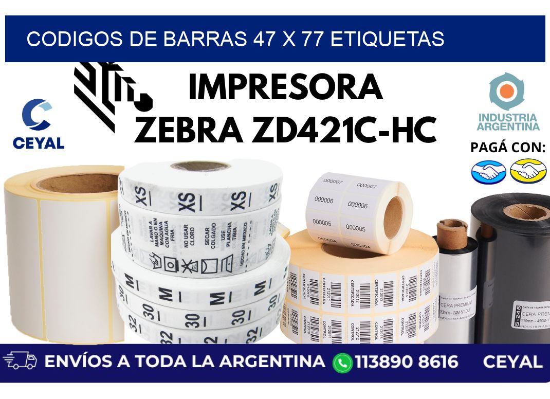 codigos de barras 47 x 77 etiquetas